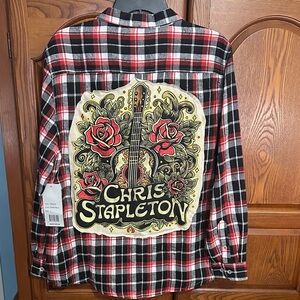 Chris Stapleton upcycled flannel tee made by me One of a Kind